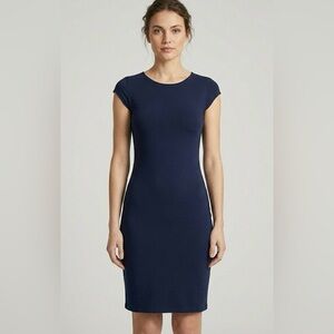 Classic Navy Midi Dress
